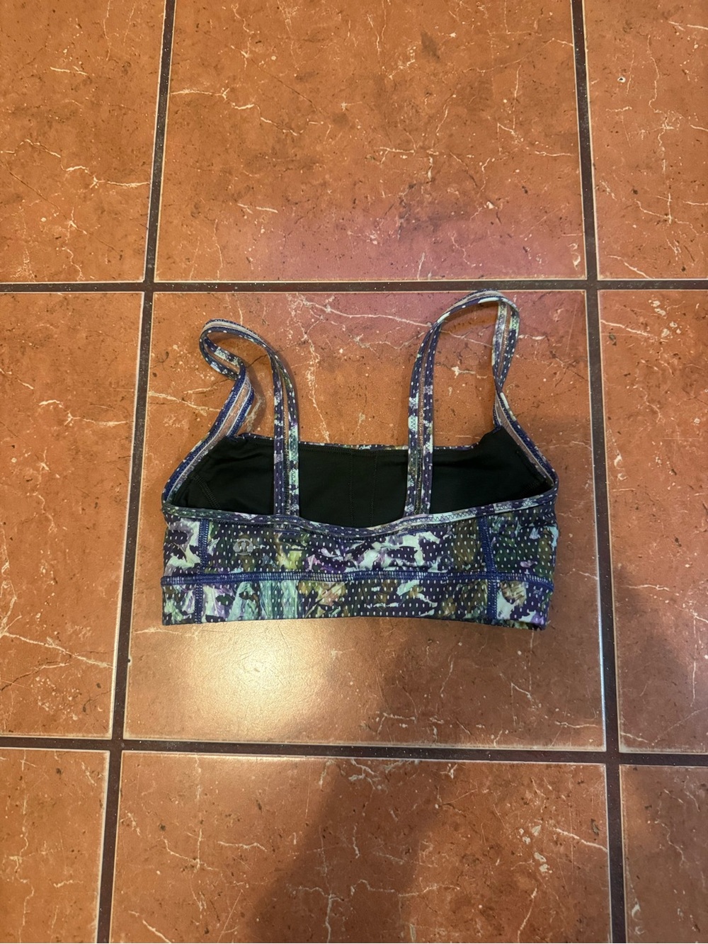 lululemon athletica Printed Sports Bra Crop Top - Purple/Green/Black